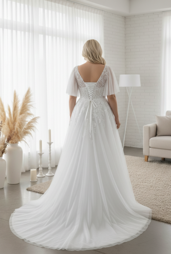 Svadobné šaty Zoey - Farba: Ivory, Veľkosť: 52