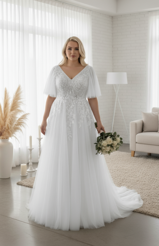 Svadobné šaty Zoey - Farba: Ivory, Veľkosť: 52