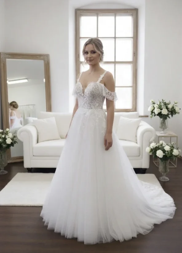 Svadobné šaty Avery - Farba: Ivory, Veľkosť: 38