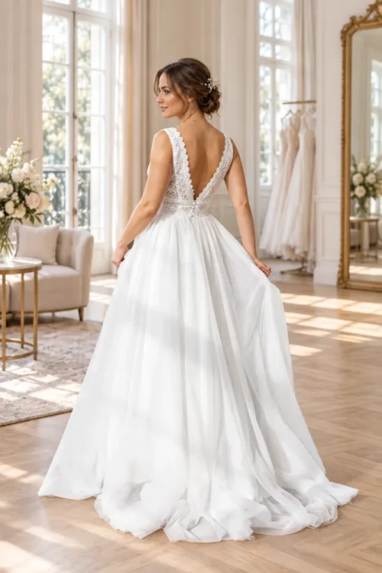 Svatební šaty Lily - Barva: Ivory, Řešení zad: Šněrování, Velikost: 40