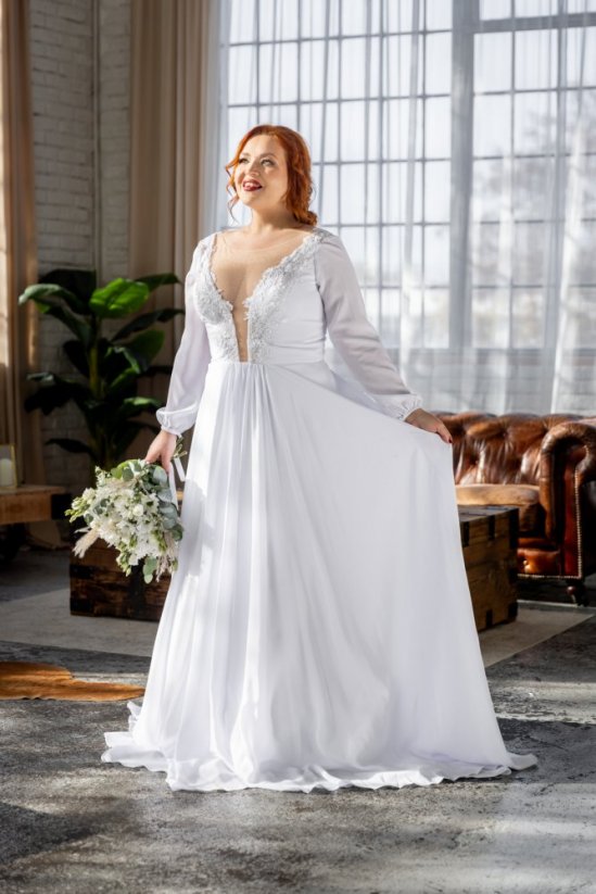 Svadobné šaty Zoey - Farba: Biela, Veľkosť: 46